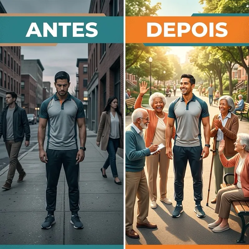Antes e depois - Personal Trainer desconhecido vs reconhecido no bairro